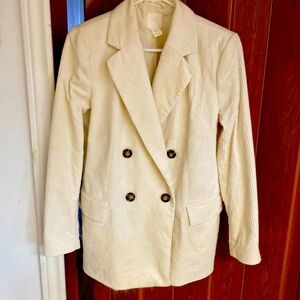 Vintage H&M corduroy ladies off white Jacket. Size 10